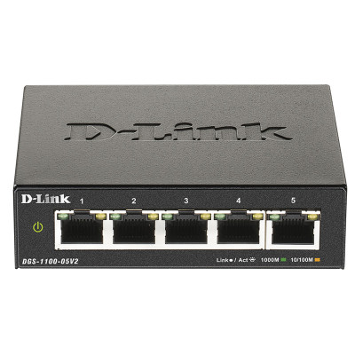 Комутатор D-Link DGS-1100-05V2 (5-port Gigabit) EasySmart