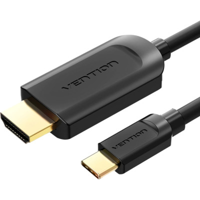 Кабель USB 3.1 Type-C M - HDMI M, 1.5m 4K 30 Гц Thunderbolt 3 HDCP2.2 PVC Black Vention