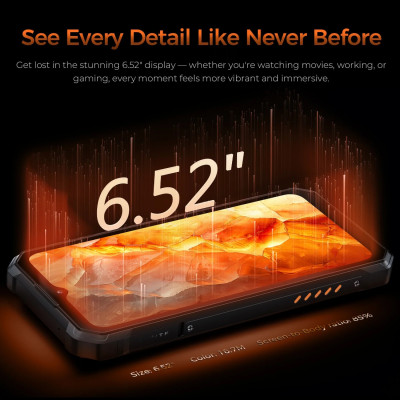 Смартфон Oukitel wp53s 6.52"HD /4GB/128GB/ T615 /11000mAh /13+5Мп/ IP69K /NFC/Ліхтарик Black