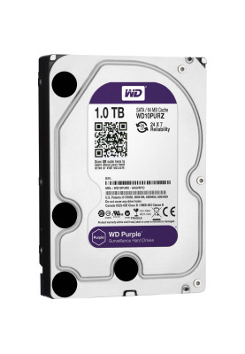 Накопичувач HDD 1000Gb, IntelliPower, WD Purple, 64M, SATA III (WD10PURX)