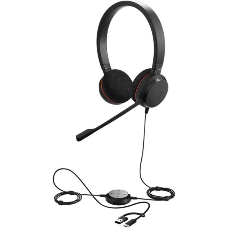 Гарнітура Jabra EVOLVE 20 SE MS Stereo + USB C/A adapter (шкіра)