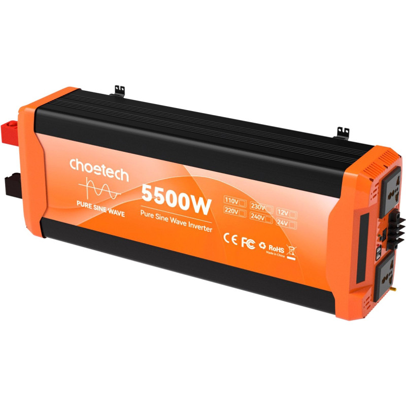 Інвертор автомобільний Choetech 12\220V 5500W (2500Вт), чиста синусоїда