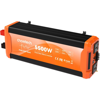 Інвертор автомобільний Choetech 12\220V 5500W (2500Вт), чиста синусоїда Інвертор автомобільний Choetech 12\220V 5500W (2500Вт), чиста синусоїда