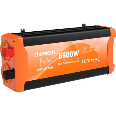 Інвертор автомобільний Choetech 12\220V 5500W (2500Вт), чиста синусоїда Інвертор автомобільний Choetech 12\220V 5500W (2500Вт), чиста синусоїда