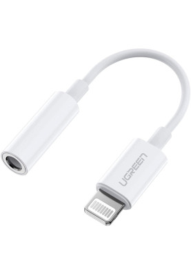 Перехідник Lightning --> 3.5 mm 10cm Headphone Jack Adapter Model US212 UGREEN Білий