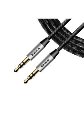 Кабель аудіо Jack 3.5mm Baseus Yiven Audio Cable M30 M/M 1.5m Срібний+Чорний