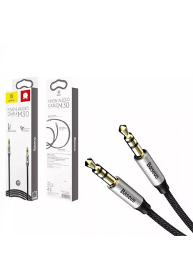 Кабель аудіо Jack 3.5mm Baseus Yiven Audio Cable M30 M/M 1.5m Срібний+Чорний
