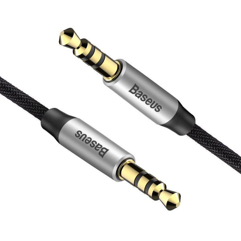 Кабель аудіо Jack 3.5mm Baseus Yiven Audio Cable M30 M/M 1m Срібний+Чорний