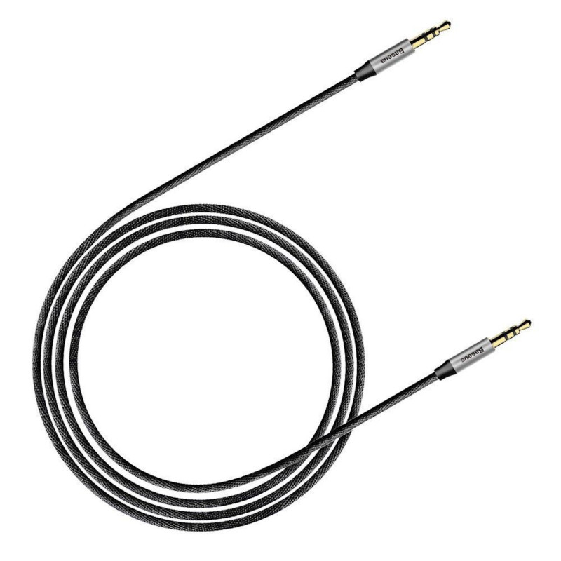 Кабель аудіо Jack 3.5mm Baseus Yiven Audio Cable M30 M/M 1m Срібний+Чорний