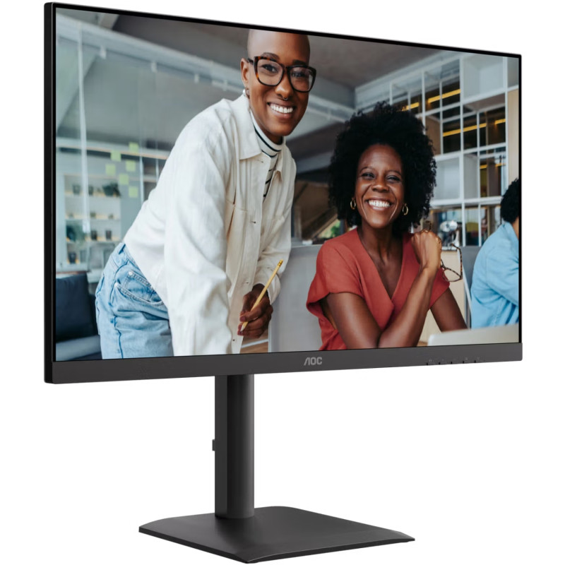 TFT 27" AOC U27E4CV, 4K UHD, IPS, 2xHDMI, DP, USB-C, RJ-45, USB hub, HAS, Pivot,  кол., чорний