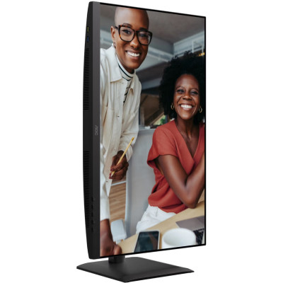 TFT 27" AOC U27E4CV, 4K UHD, IPS, 2xHDMI, DP, USB-C, RJ-45, USB hub, HAS, Pivot,  кол., чорний