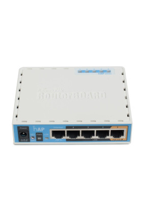 Маршрутизатор Mikrotik RB951Ui-2ND hAP with 650MHz CPU, 64MB RAM, 5xLAN, built-in 2.4Ghz 802.11b/g/n