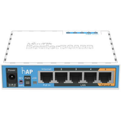Маршрутизатор Mikrotik RB951Ui-2ND hAP with 650MHz CPU, 64MB RAM, 5xLAN, built-in 2.4Ghz 802.11b/g/n Маршрутизатор Mikrotik RB951Ui-2ND hAP with 650MHz CPU, 64MB RAM, 5xLAN, built-in 2.4Ghz 802.11b/g/n