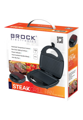 Електрогриль BROCK SGM 2002 RD для приготування гриля/ 750Вт/ 2 відділення/ червоний