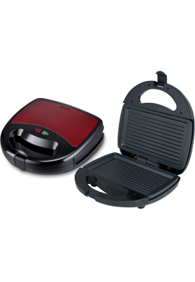 Електрогриль BROCK SGM 2002 RD для приготування гриля/ 750Вт/ 2 відділення/ червоний