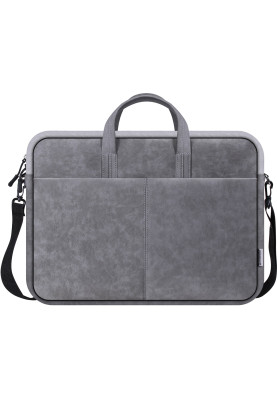Сумка для ноутбука 15.6'' Defender Solid PU шкіра, кишеня, сіра