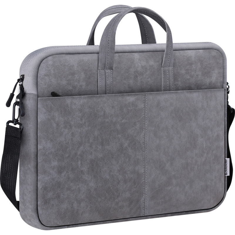 Сумка для ноутбука 15.6'' Defender Solid PU шкіра, кишеня, сіра