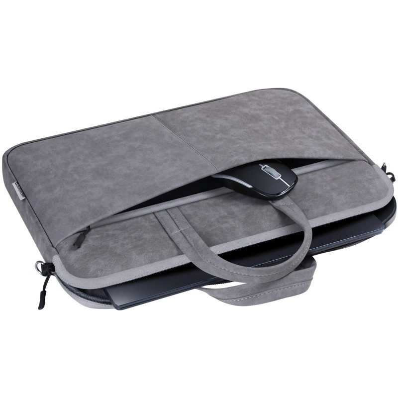 Сумка для ноутбука 15.6'' Defender Solid PU шкіра, кишеня, сіра