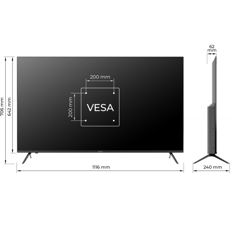 TV 50 Kivi 50U760QB UHD/Android/T2/Black