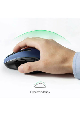 Мишка UGREEN 2.4GHz MU006, бездротова, 4000dpi., 4кн.,Silence Design, Синя