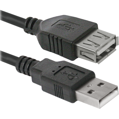 Кабель USB AM-AF (продовжувач), 1.8 м чорний USB02-06 Defender