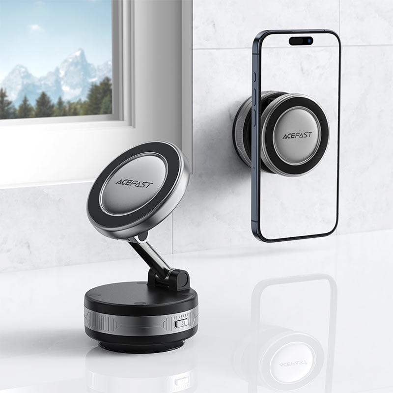 Тримач для смартфона Acefast E30 Electric Suction cup metal grey