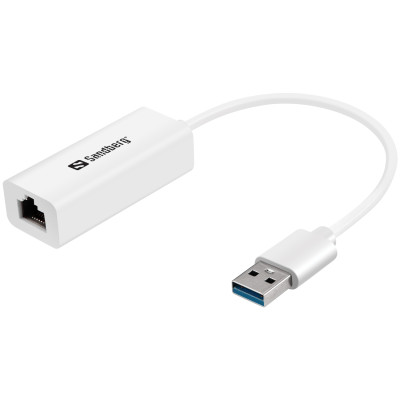 Перехідник USB 3.0 Type-A --> Ethernet RJ45 1000 Мбіт/с Sandberg білий