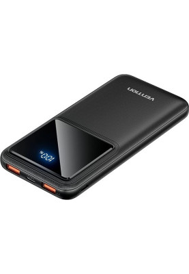 УМБ Vention 10000mAh 22.5W 3A,PD,QC 3.0, Micro-USB,USB-C,2xUSB-A,LED Display,Black