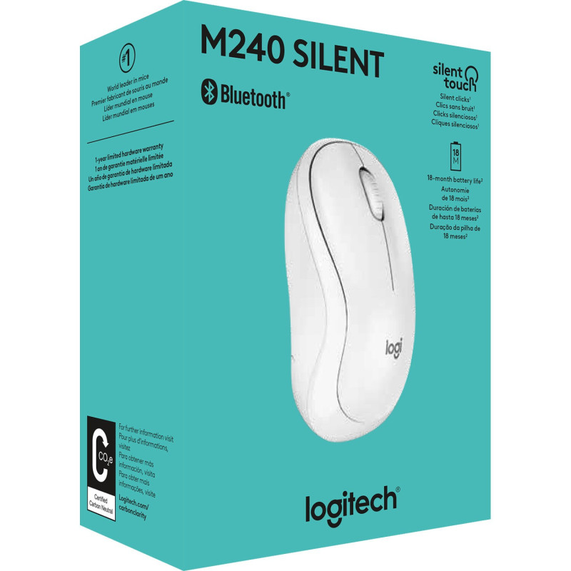 Мишка Logitech M240 Bluetooth Silent Mouse 3кн., 1000 dpi, біла