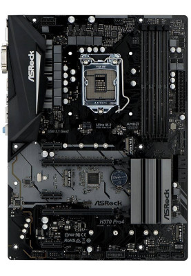 Материнська плата ASRock H370 PRO4/REF (1151/H370, 4*DDR4,2xPCIe x16, 6xSATAІІІ, RAID, GLan, 8ch, ATX)