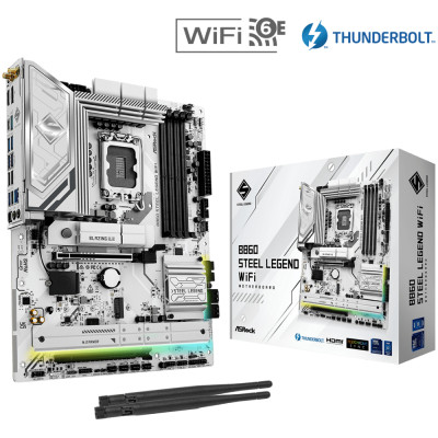 AsRock B860 Steel Legend WiFi (1851/B860, 4*DDR5, 2*PCIex16, HDMI/DP/TB4, 4xSATA, 4xM.2, 2.5Glan, 7. AsRock B860 Steel Legend WiFi (1851/B860, 4*DDR5, 2*PCIex16, HDMI/DP/TB4, 4xSATA, 4xM.2, 2.5Glan, 7.