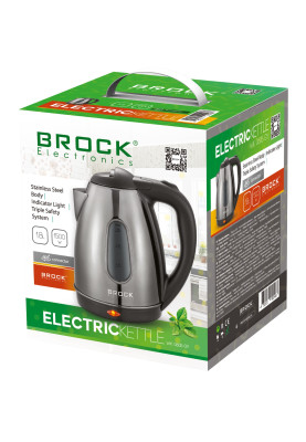 Електрочайник BROCK WK 0605 GY 1500Вт/ 1.8л/ потрійна система безпеки/ сірий