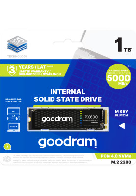 SSD 1Tb GoodRAM PX600 M.2 2280 PCIe NVMe Gen 4x4 3D NAND, Retail