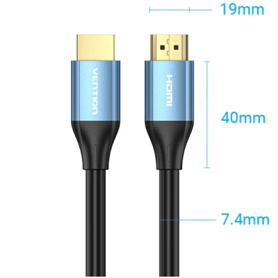 Кабель HDMI M - M, 10.0 м, V2.0, 4K 60Гц, Aluminum Alloy Blue Vention Кабель HDMI M - M, 10.0 м, V2.0, 4K 60Гц, Aluminum Alloy Blue Vention