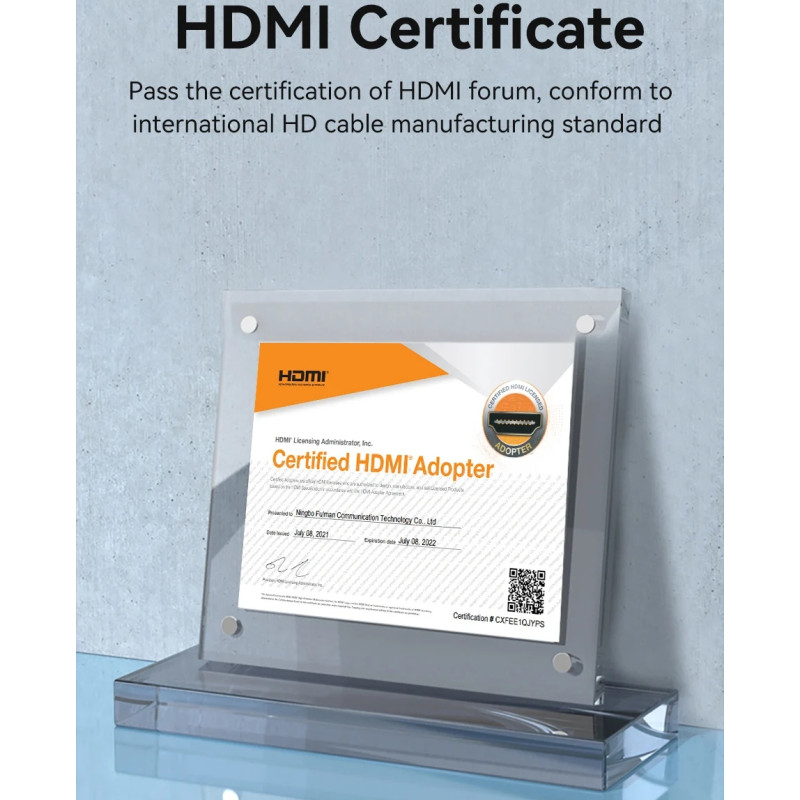 Кабель HDMI M - M, 10.0 м, V2.0, 4K 60Гц, Aluminum Alloy Blue Vention