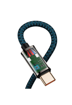 Кабель USB3.1 Type-C M-M, 2 м, 100W (20V/5A), 90° Синій Legend Series Elbow CACS Baseus