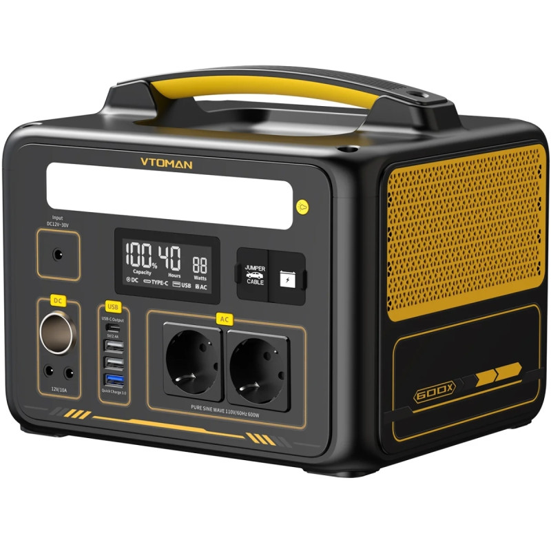 Зарядна станція Vtoman Jump 600X (299 Вт/г) 600W LiFePo4 + Extra Battery LiFePo4 (640Вт/г)
