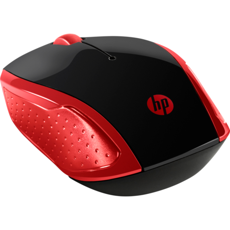 Мишка бездротова HP 200, 3 кн., 1000 dpi, чорно-червона