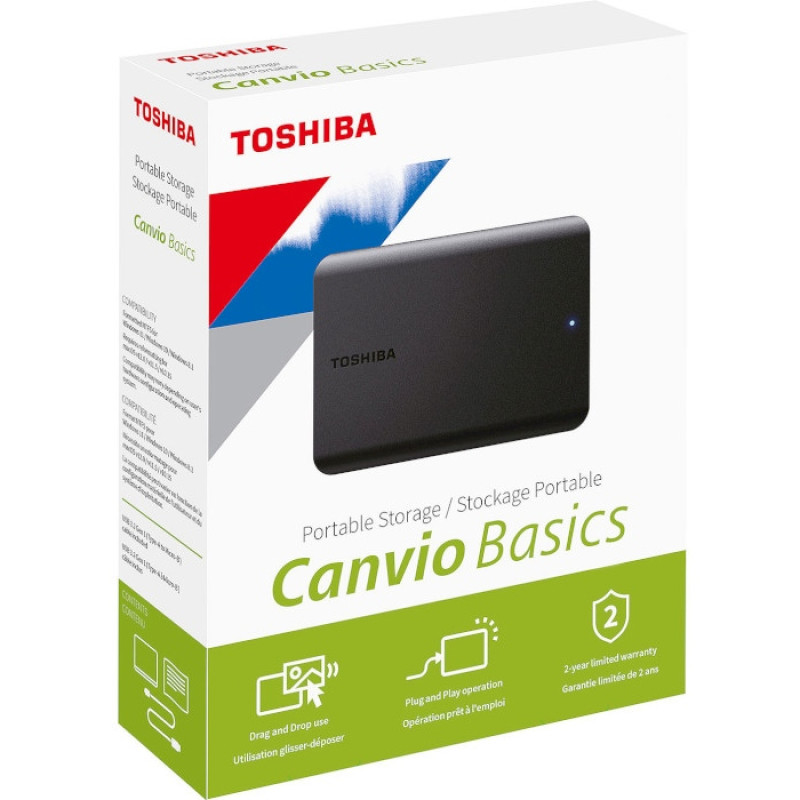 HDD external, USB 3.2  2Tb, Toshiba Canvio basic 2.5" External (HDTB520EK3AA)