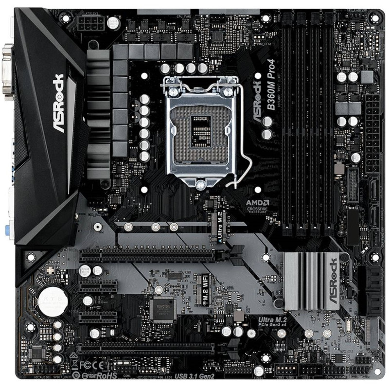 ASRock B360M PRO4/REF(1151/B360, 4*DDR4, 2xPCIex16,2xPCIex1,6xSATAІІІ, GLan, mATX)
