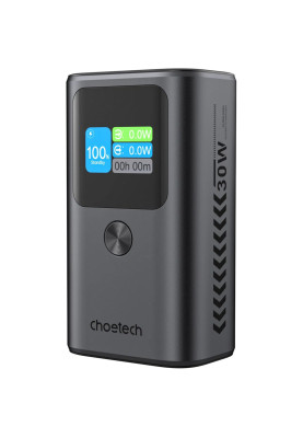УМБ Choetech 10000mAh 30W PD,2USB-C,USB-A Color Display Space Gray