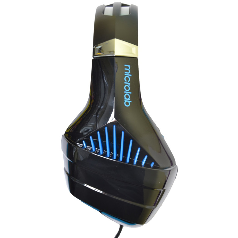 Гарнітура Microlab G6, 3,5мм+USB, Black-Blue