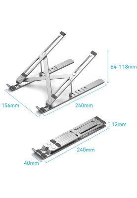 Підставка для ноутбука Laptop X-type Stand Silver Aluminum Alloy Vention