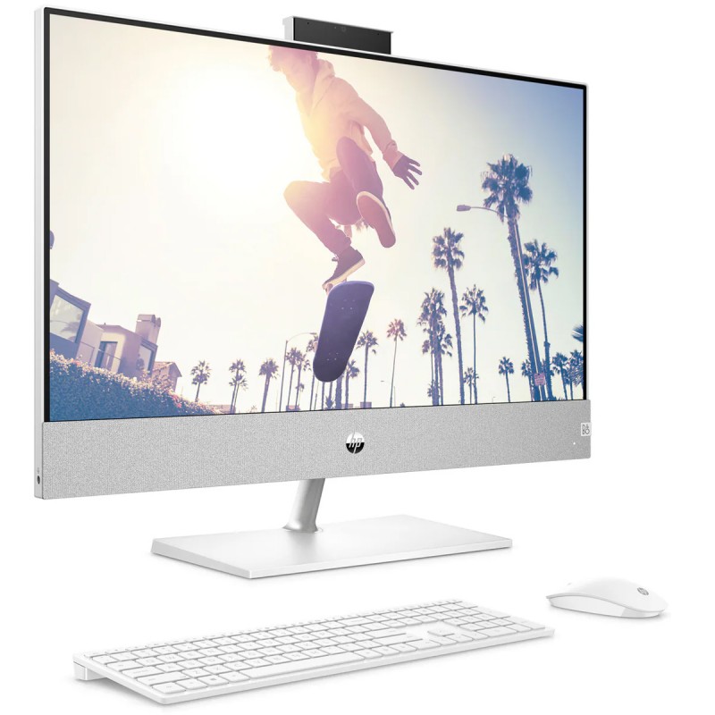 Моноблок 23.8" HP Pavilion 24-ca2012ua AiO i3-13100T/16Gb/SSD512Gb/WiFi/Cam/K&M/DOS/Snowflake White