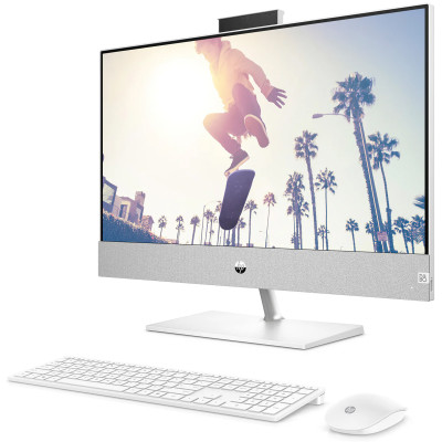 Моноблок 23.8` HP Pavilion 24-ca2012ua AiO i3-13100T/16Gb/SSD512Gb/WiFi/Cam/K&M/DOS/Snowflake White