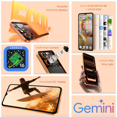 Смартфон Oukitel C17 6.52" HD /4GB/64GB/ T310 /5000mAh/ 13+5Мп / Orange