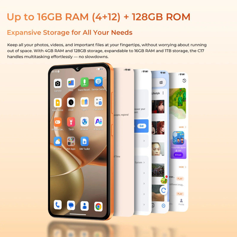 Смартфон Oukitel C17 6.52" HD /4GB/64GB/ T310 /5000mAh/ 13+5Мп / Orange