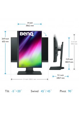 TFT 24.1" BenQ SW240, IPS, 16:10, 99% Adobe RGB, DVI-DL, HDMI, DP, USB хаб, Pivot, сірий
