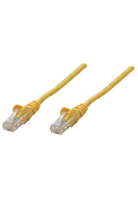 Патчкорд UTP Cat.5e ( 0.25м жовтий), Intellinet, Біметал, ССА