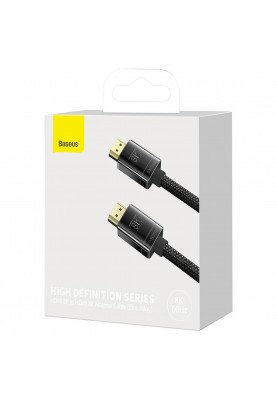 Кабель HDMI M-M, 3m, V2.1 8K,  High Definition Series (Zinc alloy) WKGQ000201 Baseus Чорний